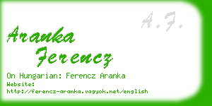 aranka ferencz business card